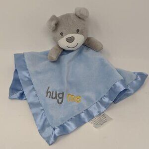 PUPPY Dog Baby Lovey Hug Me Kiss Blue Grey Security Blanket